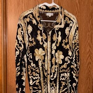 Black and Gold Button Down Shirt